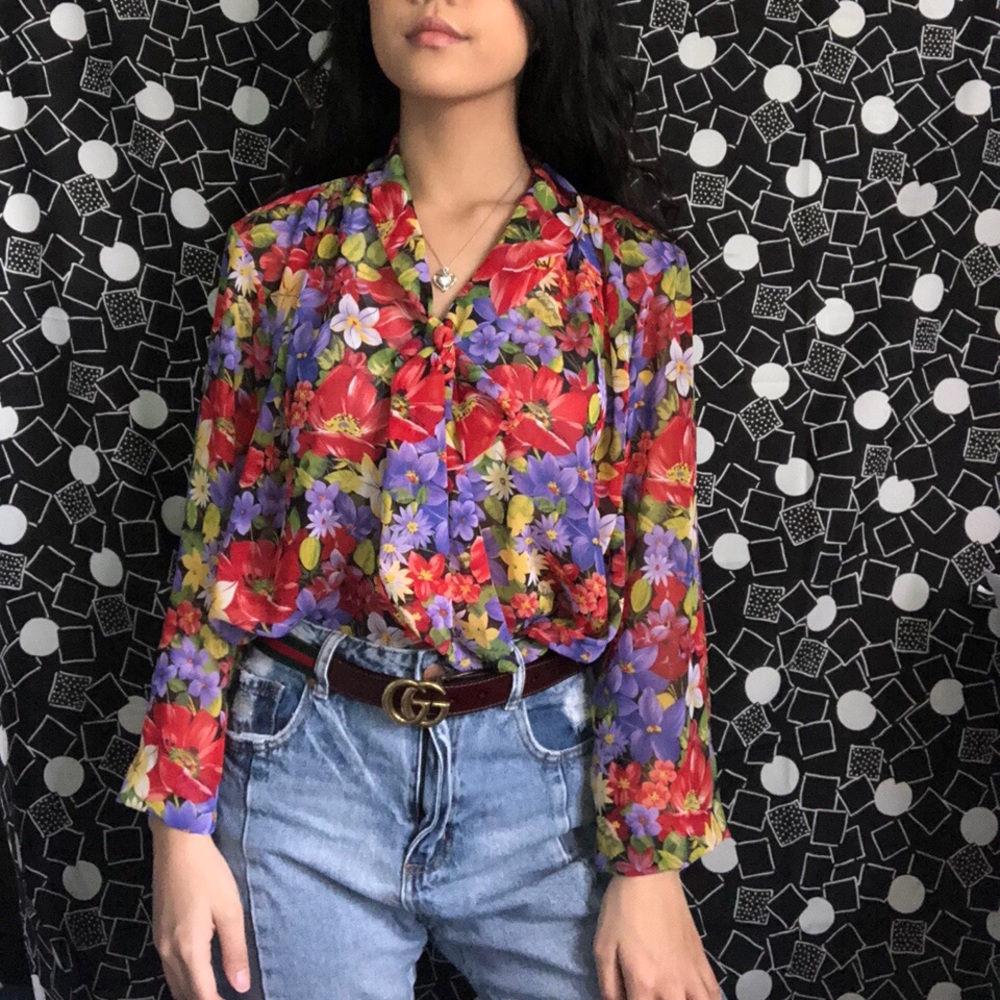 Vintage Floral Blouse